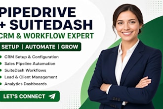 setup pipedrive CRM, sales pipeline automation suitedash workflow integration