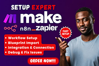 set up your existing n8n or make com workflow blueprint