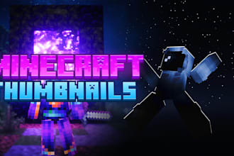 create an epic minecraft thumbnail for your youtube video