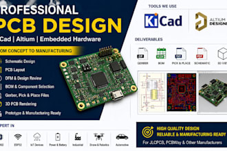 design professional pcb in kicad or altium for stm32 esp32 embedded hardware