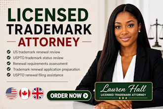 handle US trademark renewal and registration as your trademark attorney