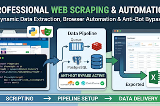 do python web scraping, data extraction, and browser automation with playwright
