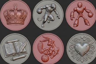 sculpt 3d coin model, bas relief medallion, coin design stl, cnc for 3d printing