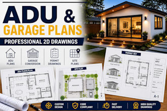 create adu plans, garage conversion plans, permit drawings and site plans