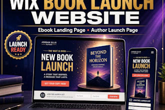 build wix book launch website, ebook landing page and author launch page