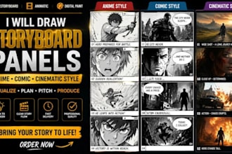 be your 2d and 3d anime storyboard artist for animation, games and videos