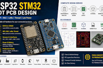 design custom esp32 stm32 iot pcb wifi ble lora thread rf hardware kicad altium