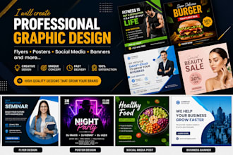 design professional flyers, posters and promotional graph