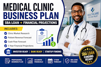 write medical clinics startup business plan for an sba loan with financial model