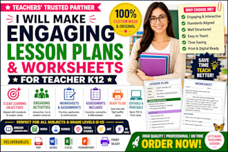 make engaging  lesson plans and worksheets for teachers k12