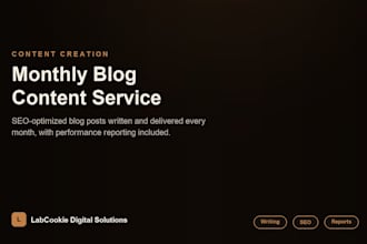 provide monthly content creation and SEO blog writing