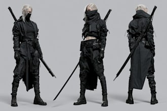 cyberpunk female character art