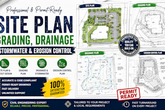 design site plan, site grading plan, drainage plan, stormwater, erosion control