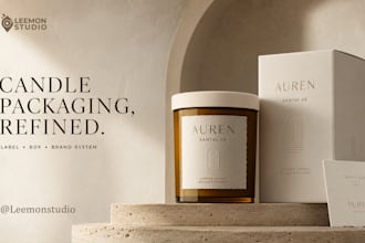 design luxury candle, candle packaging and wax melt label