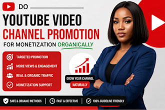 do youtube video channel promotion for monetization organically
