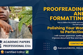 format and proofread your academic paper or cv