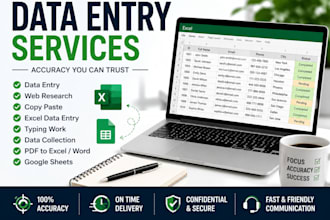 do accurate data entry and web research