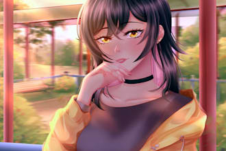 draw anime art illustration for pfp, fanart, oc
