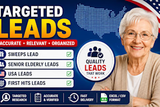 sweeps lead, senior elderly leads, usa leads, leads