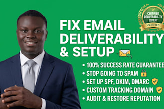 fix email deliverability setup spf dkim dmarc domain authentication in 24 hrs