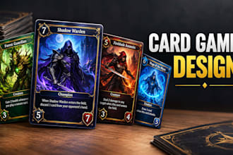 design custom card game cards and illustrations