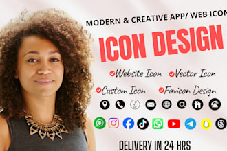 design custom vector icons for your app website or digital product