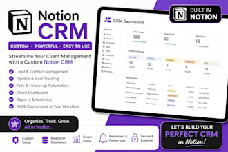 build custom notion crm client portal workspace automation dashboard