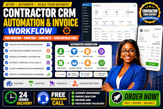 create contractor CRM automation invoice workflow for roofing painting concrete