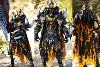 do 3d cosplay model wearable armor anime cosplay pepakura for 3d printing