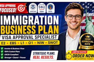 e2 eb5 l1 o1 niw swot immigration business plan uscis visa approval specialist