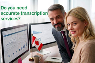 provide a transcription service in french or english