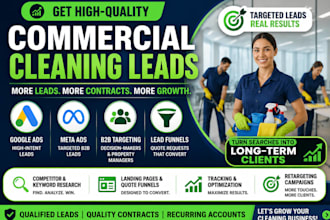 generate 500 commercial cleaning leads janitorial leads facebook ads google ads