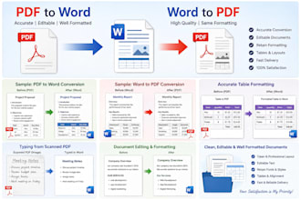 convert PDF to word, word to PDF, edit, and type documents
