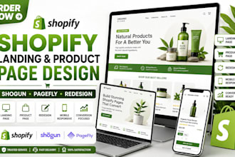 design or redesign shopify landing page and product page with shogun pagefly