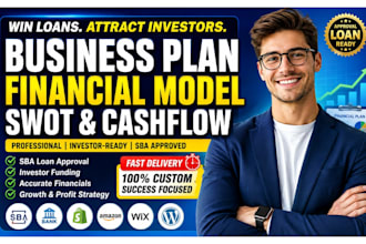 sba loan investor business plan financial modeling cashflow swot analysis writer