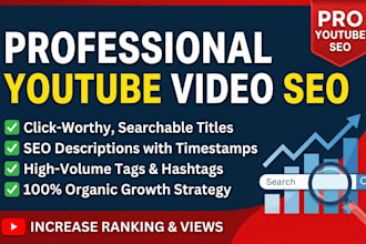 write SEO youtube video titles descriptions and tags
