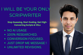 write engaging scripts for youtube and vsl copy for you