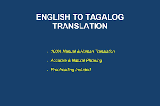 manually translate english to tagalog or filipino