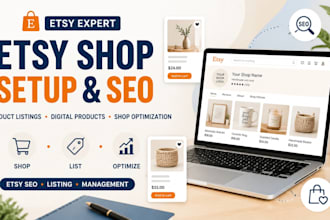 do etsy shop set up, etsy product listing, etsy SEO listing or etsy promotion
