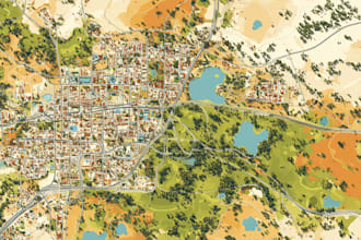 design high quality vector map of any area