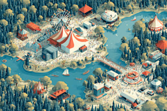 draw a vector maps, festival maps in illustrator