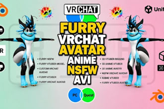 do  furry avatar fursona vrchat  avatar anime nsfw 3d model furry nsfw vrc avata