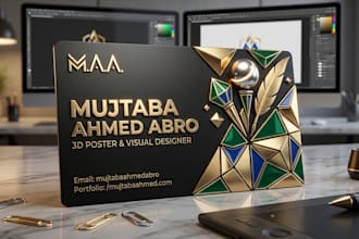 design custom 3d poster, visual design and modern flyer