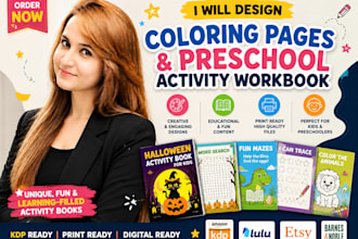 design coloring pages and preschool activity workbook