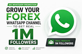 whatsapp promotion, grow your whatsapp channel to 2m targeted whatsapp followers