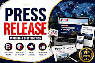 write and distribute a professional press release for your business
