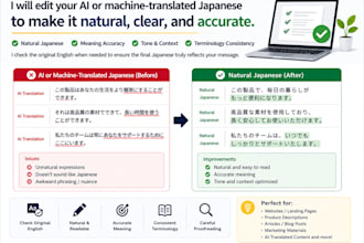 edit ai translated japanese into natural japanese