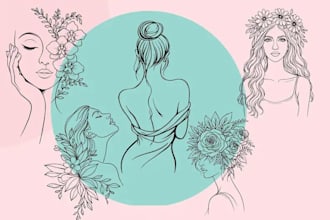 do one line art, minimalist line art, simple line art, feminine line art logo