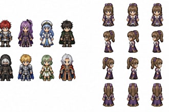 animate your oc sprite sheet for pixel art character for all sprite resolution
