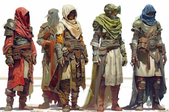 make fantasy character in vintage style